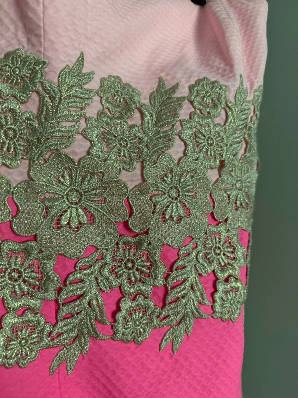 Discontinued Lilly Pulitzer Pink Strapless Dress with Gold Flowers - Picture 5 of 6